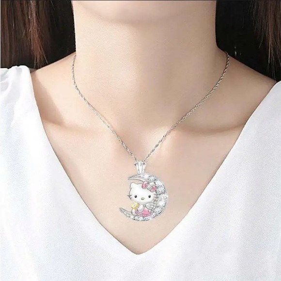 Sanrio Sweet Hello Kittys Moon Necklace - Picture 8 of 10